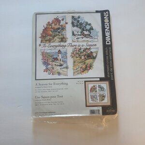 Dimensions Stamped Cross Stitch Kit  1998 A Season for Everything 14x14 Floss